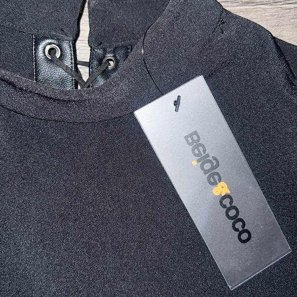 BRAND NEW WITH TAGS BEIGE & COCO LEATHER TIE REVERSIBLE JUMPSUIT! - Picture 5 of 5